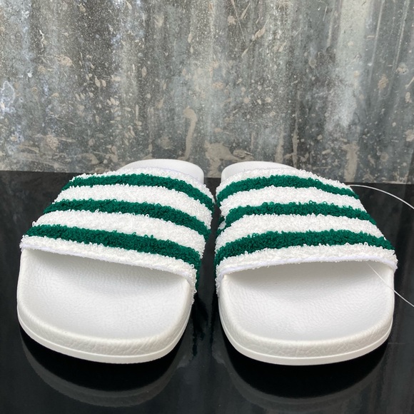 Adidas Originals Men’s NWT Slides In White & Green - Picture 4 of 16